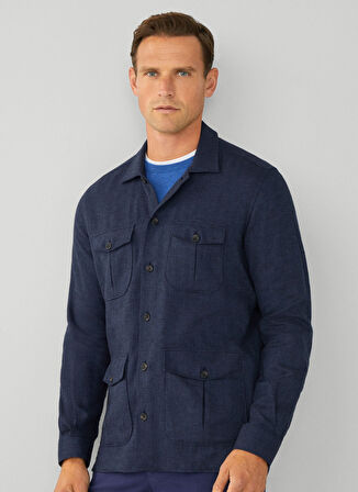 Lacivert Erkek Slim Fit Gömlek Ceket HM309834