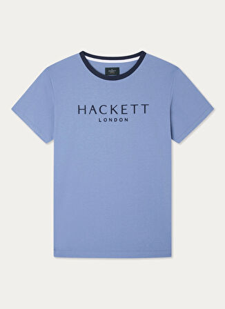 Hackett Bisiklet Yaka Mavi Erkek T-Shirt HM500797
