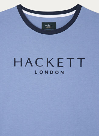 Hackett Bisiklet Yaka Mavi Erkek T-Shirt HM500797