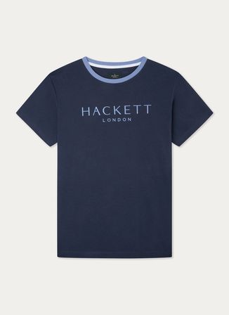 Hackett Bisiklet Yaka Lacivert Erkek T-Shirt HM500797