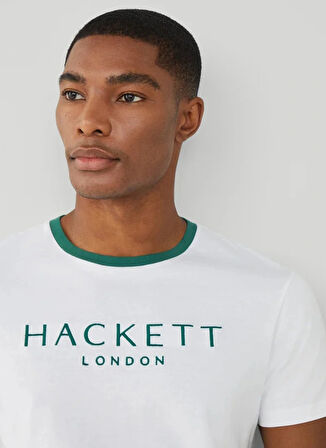 Hackett Bisiklet Yaka Beyaz Erkek T-Shirt HM500797