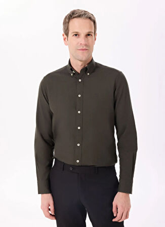 Hackett Slim Fit Gömlek Yaka Koyu Kahve Erkek Gömlek HM3010028