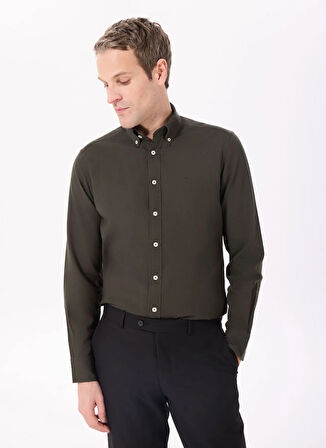 Hackett Slim Fit Gömlek Yaka Koyu Kahve Erkek Gömlek HM3010028