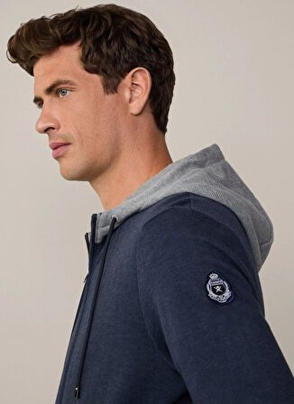 Hackett Kapüşon Yaka Koyu Lacivert Erkek Sweatshırt HM581287