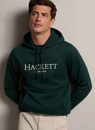 Hackett Kapüşon Yaka Koyu Yeşil Erkek Sweatshırt HM581289