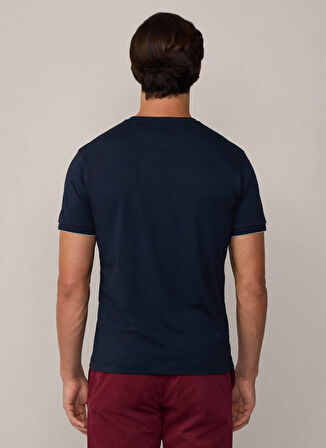 Hackett Bisiklet Yaka Koyu Lacivert Erkek T-Shirt HM500846