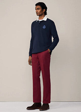 Hackett Polo Yaka Koyu Lacivert Erkek Sweatshırt HM570837