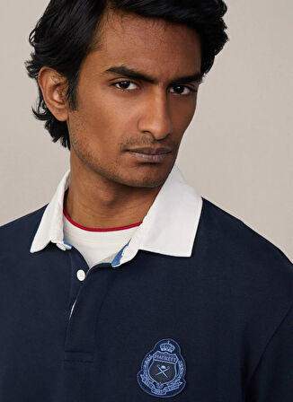 Hackett Polo Yaka Koyu Lacivert Erkek Sweatshırt HM570837