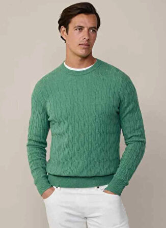 Hackett Bisiklet Yaka Slim Fit Yeşil Erkek Kazak HM703241