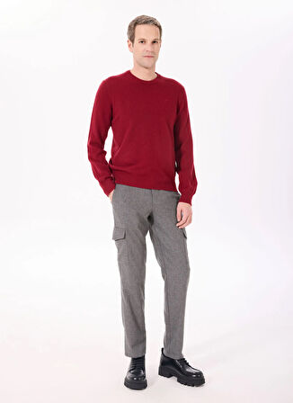 Hackett Bisiklet Yaka Slim Fit Bordo Erkek Kazak HM703237