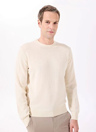 Hackett Bisiklet Yaka Slim Fit Ekru Erkek Kazak HM703237