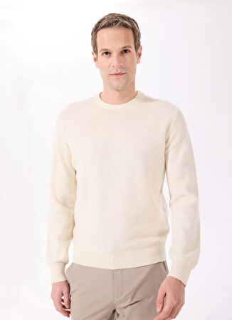 Hackett Bisiklet Yaka Slim Fit Ekru Erkek Kazak HM703237