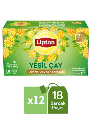 Lipton Osmantus Çiçek Bahçesi Aromalı Yeşil Çay 18li x 12 Adet