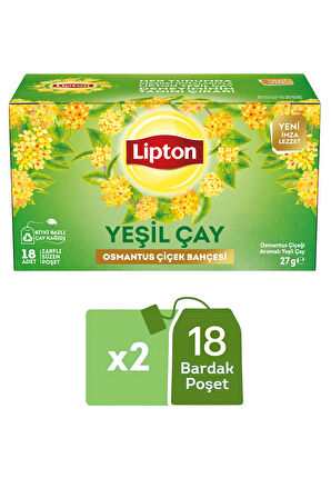 Lipton Osmantus Çiçek Bahçesi Aromalı Yeşil Çay 18li x 2 Adet