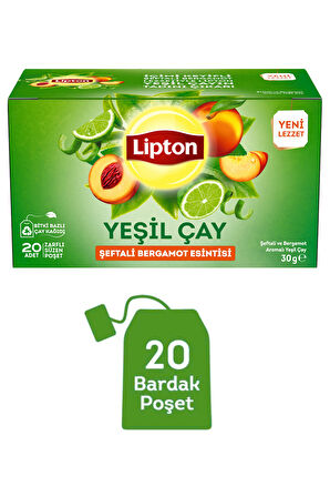 Lipton Şeftali ve Bergamot Aromalı Yeşil Çay 20li