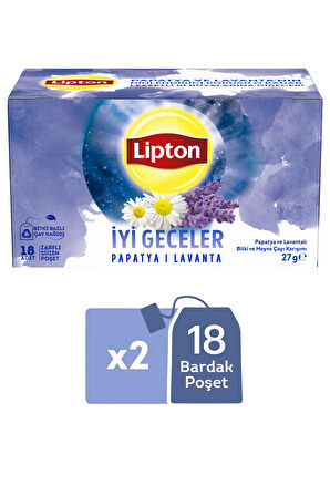 Lipton İyi Geceler Papatya ve Lavanta Bitki ve Meyve Çayı Karışımı 18li x 2 Adet
