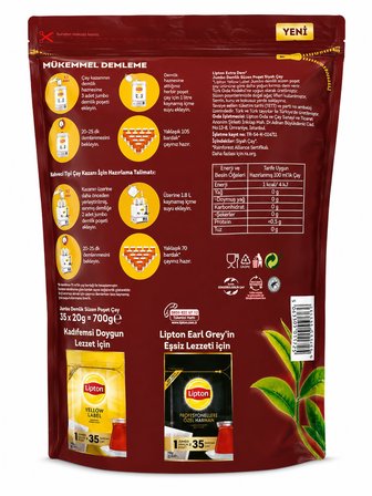 Lipton Extra Dem Siyah Çay 700 gr 35'li Demlik Poşet Çay Yoğun Kıpkırmızı Dem Kilitli Paket