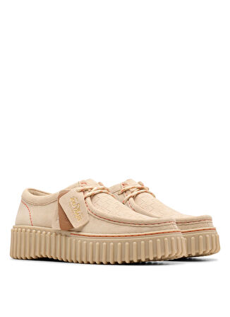 Clarks Süet Ekru Kadın Düz Ayakkabı 26181191