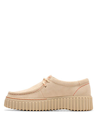 Clarks Süet Ekru Kadın Düz Ayakkabı 26181191