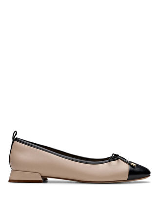 Clarks Deri Bej - Siyah Kadın Babet 26181329