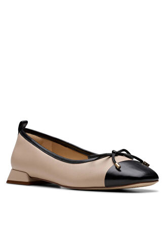 Clarks Deri Bej - Siyah Kadın Babet 26181329