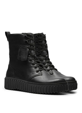 Clarks Deri Siyah Kadın Bot Torhill Style