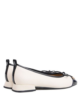 Clarks Krem - Siyah Kadın Deri Babet