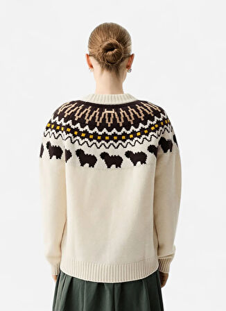 Hunter Bisiklet Yaka Normal Beyaz Kadın Kazak HARW0074251-AW