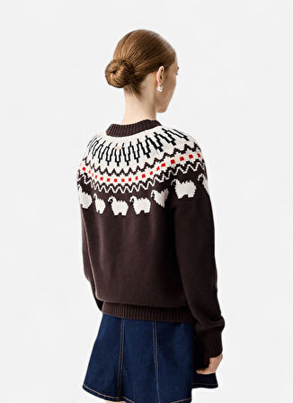 Hunter Bisiklet Yaka Normal Kahve Kadın Kazak HARW0074251-CB