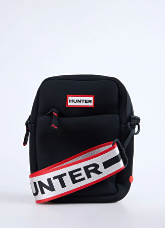 Hunter Siyah Erkek Postacı Çantası Dunlude Woven Tape Strap Crossbody
