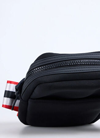 Hunter Siyah Erkek Postacı Çantası Dunlude Woven Tape Strap Crossbody
