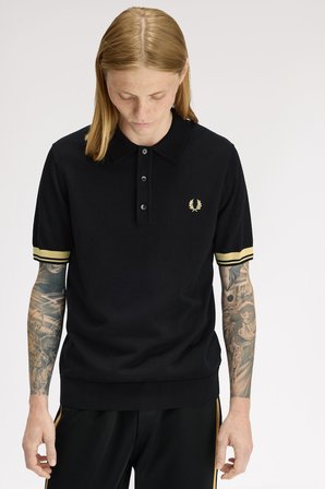 Fred Perry K2323-90A Contrast Cuff Knitted Erkek Polo Tişört