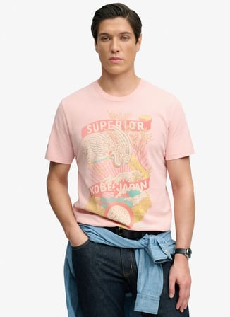 Superdry Pembe Erkek Hayvan Desenli T-Shirt