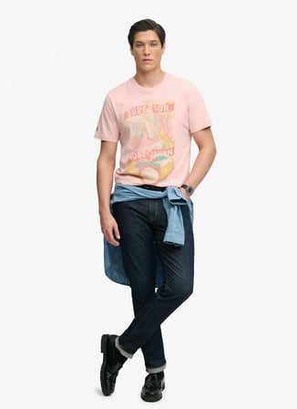 Superdry Pembe Erkek Hayvan Desenli T-Shirt