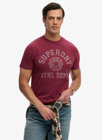 Superdry Kırmızı Erkek Logo Baskılı T-Shirt