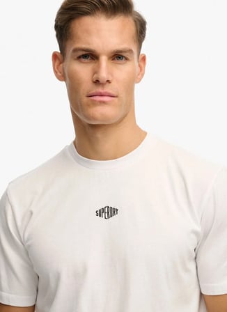 Beyaz Erkek %100 Pamuk T-Shirt M1012366A-01C MICRO LOGO TSHIRT