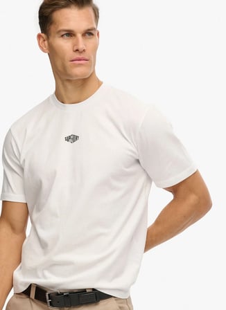 Beyaz Erkek %100 Pamuk T-Shirt M1012366A-01C MICRO LOGO TSHIRT