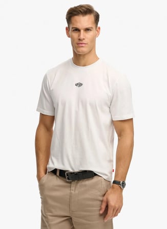 Beyaz Erkek %100 Pamuk T-Shirt M1012366A-01C MICRO LOGO TSHIRT