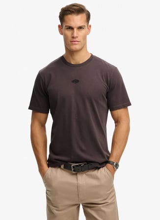 Superdry Kahve Erkek Logo Baskılı T-Shirt