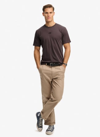 Superdry Kahve Erkek Logo Baskılı T-Shirt