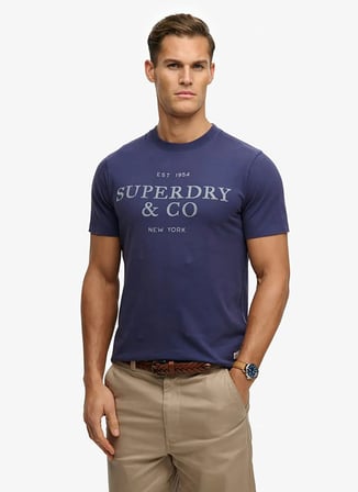 Lacivert Erkek %100 Pamuk Relaxed T-Shirt M1012392A-SBS 1954 COMPANY TEE