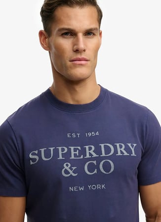 Lacivert Erkek %100 Pamuk Relaxed T-Shirt M1012392A-SBS 1954 COMPANY TEE