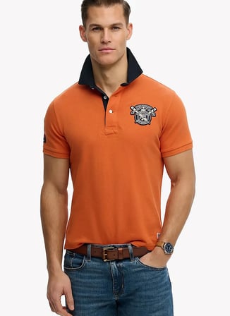 Turuncu Erkek %100 Pamuk Polo T-Shirt M1110469A-K1G VINTAGE RUGBY POLO