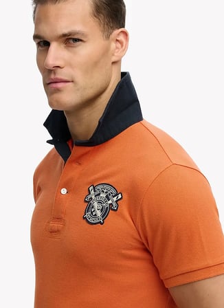 Turuncu Erkek %100 Pamuk Polo T-Shirt M1110469A-K1G VINTAGE RUGBY POLO