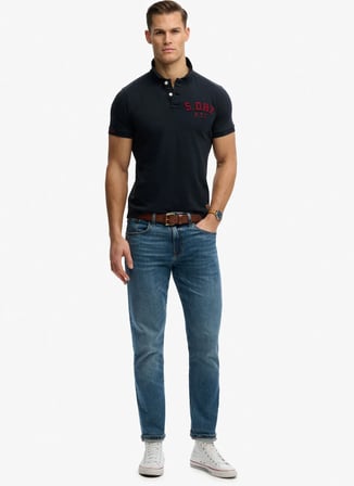 Superdry Lacivert Erkek Nakışlı Polo T-Shirt