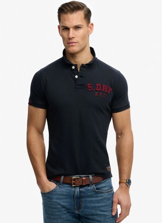 Superdry Lacivert Erkek Nakışlı Polo T-Shirt