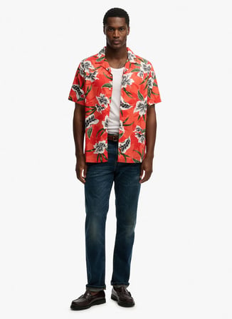 Çok Renkli Erkek Modal Karışımlı Gömlek M4011128A-OWE HAWAIIAN PRINT SHIRT