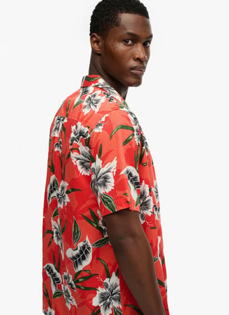 Çok Renkli Erkek Modal Karışımlı Gömlek M4011128A-OWE HAWAIIAN PRINT SHIRT