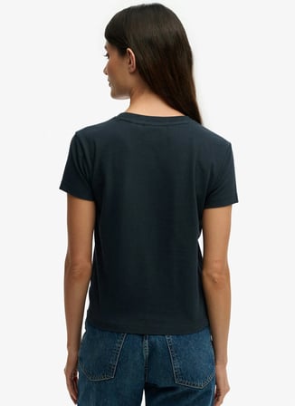 Superdry Lacivert Kadın Logo Baskılı T-Shirt W1011346A
