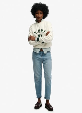 Krem Kadın Pamuklu Sweatshirt W2012592A